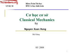 Bài giảng Cơ học cơ sở Classical Mechanics - Nguyễn Xuân Hưng