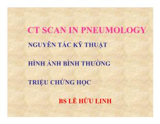 Bài giảng CT scan in pneumology