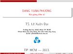 Bài giảng Dạng toàn phương - Lê Xuân Đại