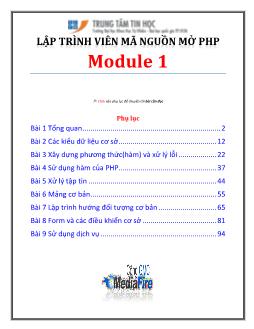 Bài giảng Lập trình viên mã nguồn mở PHP - Module 1