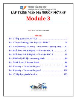 Bài giảng Lập trình viên mã nguồn mở PHP - Module 3