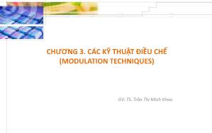 Bài giảng Mạng không dây - Chương 3: Các kỹ thuật điều chế - Trần Thị Minh Khoa
