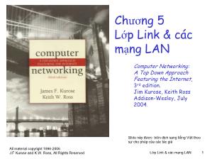 Bài giảng Mạng máy tính - Chương 5: Lớp Link và các mạng LAN