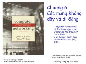 Bài giảng Mạng máy tính - Chương 6: Các mạng không dây và di động