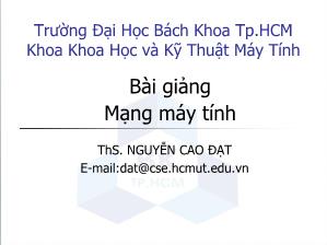 Bài giảng Mạng máy tính - Nguyễn Cao Đạt