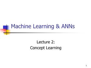 Bài giảng Máy học và mạng Neural - Bài 2: Concept Learning - Vũ Đức Lung