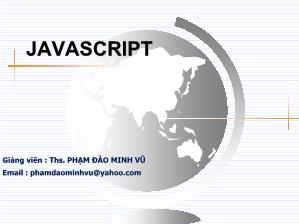 Bài giảng Ngôn ngữ HTML - Javascript - Phạm Đào Minh Vũ