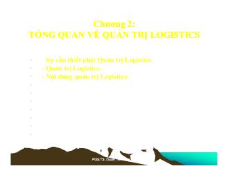 Bài giảng Quản trị logistics - Chương 2: Tổng quan về quản trị logistics