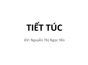 Bài giảng Tiết túc - Nguyễn Thị Ngọc Yến