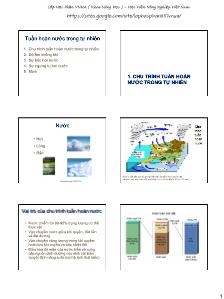 Bài giảng Vật lý khí quyển - Bài 5: Tuần hoàn nước trong tự nhiên - Nguyễn Thị Bích Yên