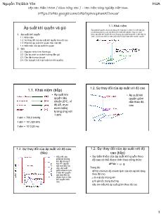 Bài giảng Vật lý khí quyển - Bài 6: Áp suất khí quyển và gió - Nguyễn Thị Bích Yên