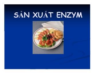 Bài giảng Vi sinh thực phẩm - Chương 9: Sản xuất Enzym