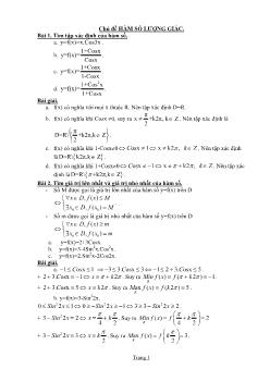 Bài tập Toán Lớp 11 - Chủ đề hàm số lượng giác