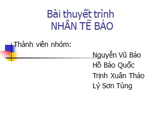 Bài thuyết trình: Nhân tế bào - Nguyễn Vũ Bảo
