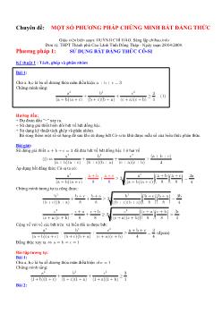 Chuyên đề: Một số phương pháp chứng minh bất đẳng thức