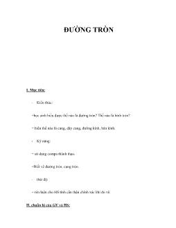 Giáo án Toán Lớp 10 - Bài : Đường tròn