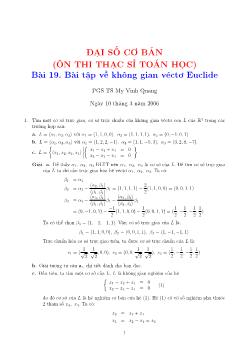 Giáo trình Đại số cơ bản - Bài 19: Bài tập về không gian véctơ Euclide