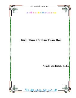 Giáo trình Kiến thức cơ bản toán học - Nguyễn Phú Khánh