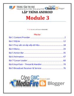 Giáo trình Lập trình Android - Module 3