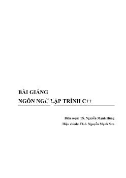 Giáo trình Ngôn ngữ lập trình C++ - Nguyễn Mạnh Hùng