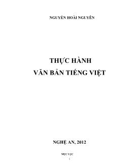 Giáo trình Thực hành văn bản Tiếng Việt (Phần 1)