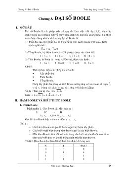 Giáo trình Toán học ứng dụng trong Tin học - Chương 3: Đại số Boole