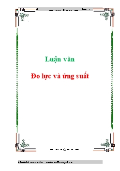 Luận văn Đo lực và ứng suất