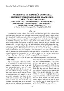 Nghiên cứu sự phân hủy quang hóa phẩm nhuộm remazol deep black (RDB) trên xúc tác MIL-101(Cr)