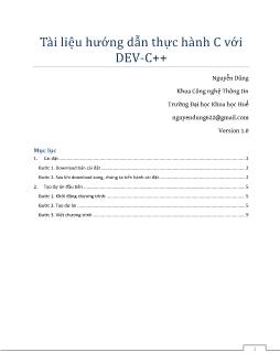 Tài liệu hướng dẫn thực hành C với DEV - C++