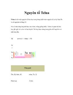 Tài liệu Nguyên tố Telua