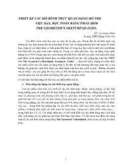 Thiết kế các mô hình trực quan động hỗ trợ việc dạy, học toán bằng phần mềm The geometer’s sketchpad (GSP)