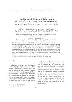Tiến hóa trầm tích tầng mặt thềm lục địa khu vực Hà Tĩnh - Quảng Nam (60-100 m nước) trong mối quan hệ với sự thay đổi mực nước biển