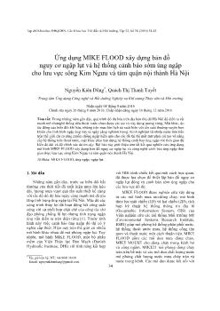 Ứng dụng MIKE FLOOD xây dựng bản đồ nguy cơ ngập lụt và hệ thống cảnh báo sớm úng ngập cho lưu vực sông Kim Ngưu và tám quận nội thành Hà Nội