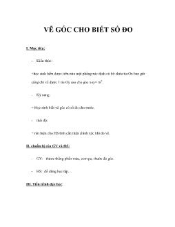 Vẽ góc cho biết số đo