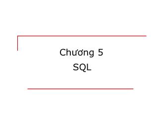 Bài giảng Cơ sở dữ liệu - Chương 5: SQL - Nguyễn Minh Thu