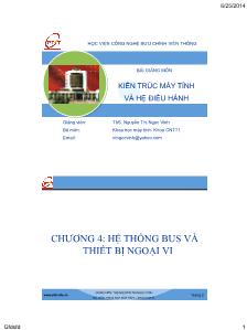 Bài giảng Kiến trúc máy tính và hệ điều hành - Chương 4: Hệ thống Bus và thiết bị ngoại vi - Nguyễn Thị Ngọc Vinh