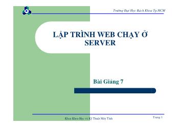 Bài giảng Lập trình mạng - Chương 7: Lập trình Web chạy ở Server - Phạm Trần Vũ