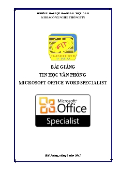 Giáo trình Tin học văn phòng Microsoft Office Word Specialist