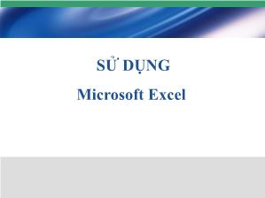 Sử dụng Microsoft Excel
