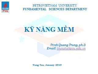 Bài giảng Kỹ năng thuyết trình - Trịnh Quang Trung