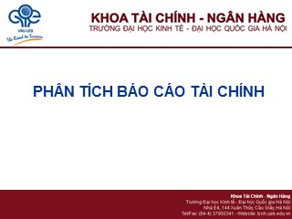 Bài giảng Tài chính doanh nghiệp 1 - Chương 3: Phân tích Báo cáo tài chính - Trần Thị Thái Hà