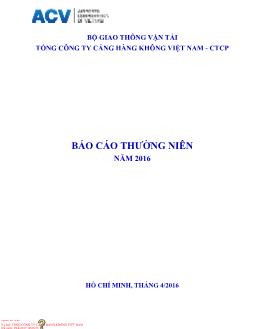 Báo cáo thường niên Tổng công ty Cổ phần Hàng không Việt Nam năm 2016