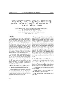 Diễn biến vùng ven biển cửa Thuận An (Thừa Thiên Huế) trước và sau trận lũ lịch sử tháng 11-1999