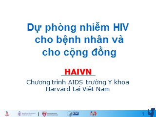Dự phòng nhiễm HIV cho bệnh nhân và cho cộng đồng