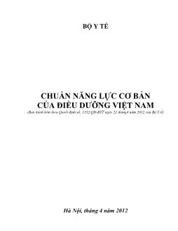 Giáo trình Chuẩn năng lực cơ bản của điều dưỡng Việt Nam