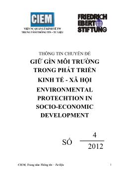 Giáo trình Giữ gìn môi trường trong phát triển kinh tế - xã hội