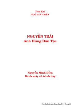 Nguyễn Trãi - Anh hùng dân tộc