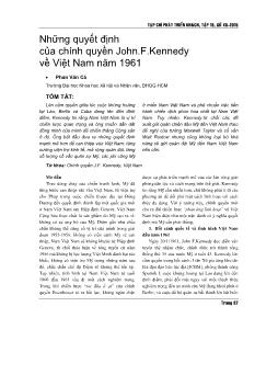 Những quyết định của chính quyền John.F.Kennedy về Việt Nam năm 1961