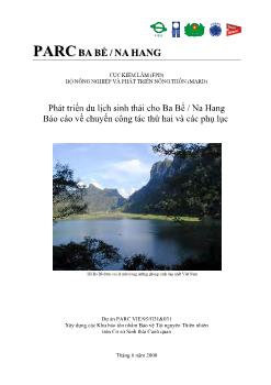 Phát triển du lịch sinh thái cho Ba Bể / Na Hang