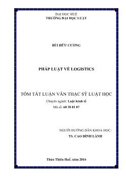 Tóm tắt Luận văn Pháp luật về Logistics